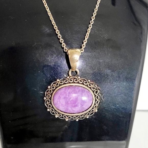 Purple Charoite stone pendant necklace - Picture 1 of 6